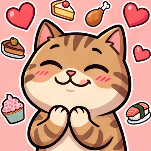 Cat Foodie Faces emoji